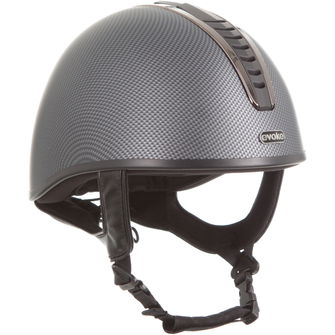 Evoke Unisex Orion Jockey Skull Riding Hat & Liner 200442004 - Carbon / Black / Gunmetal